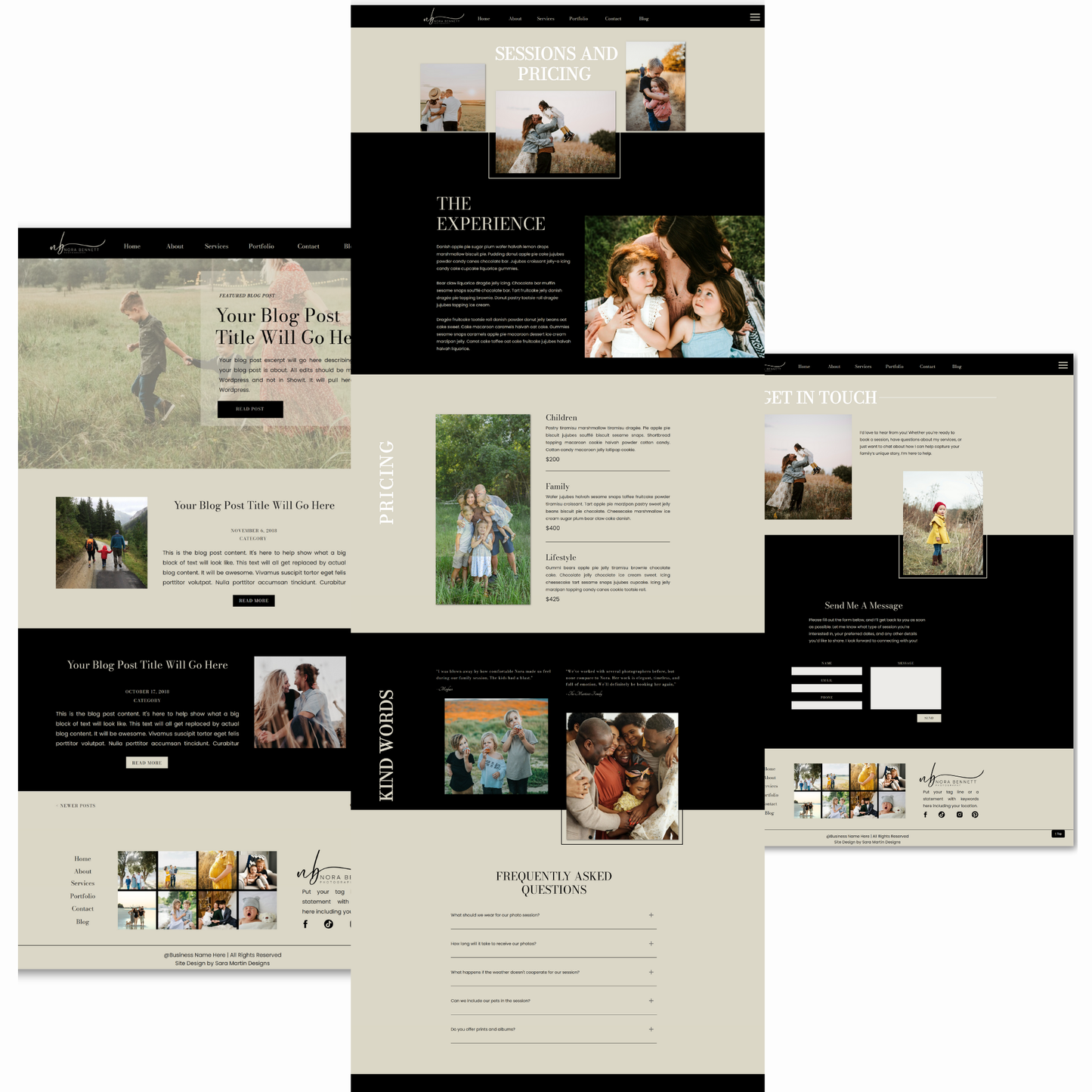 Showit Website Template for Portrait Photographers, Showit Template for Photographers, Showit Portfolio Template, Photography Website