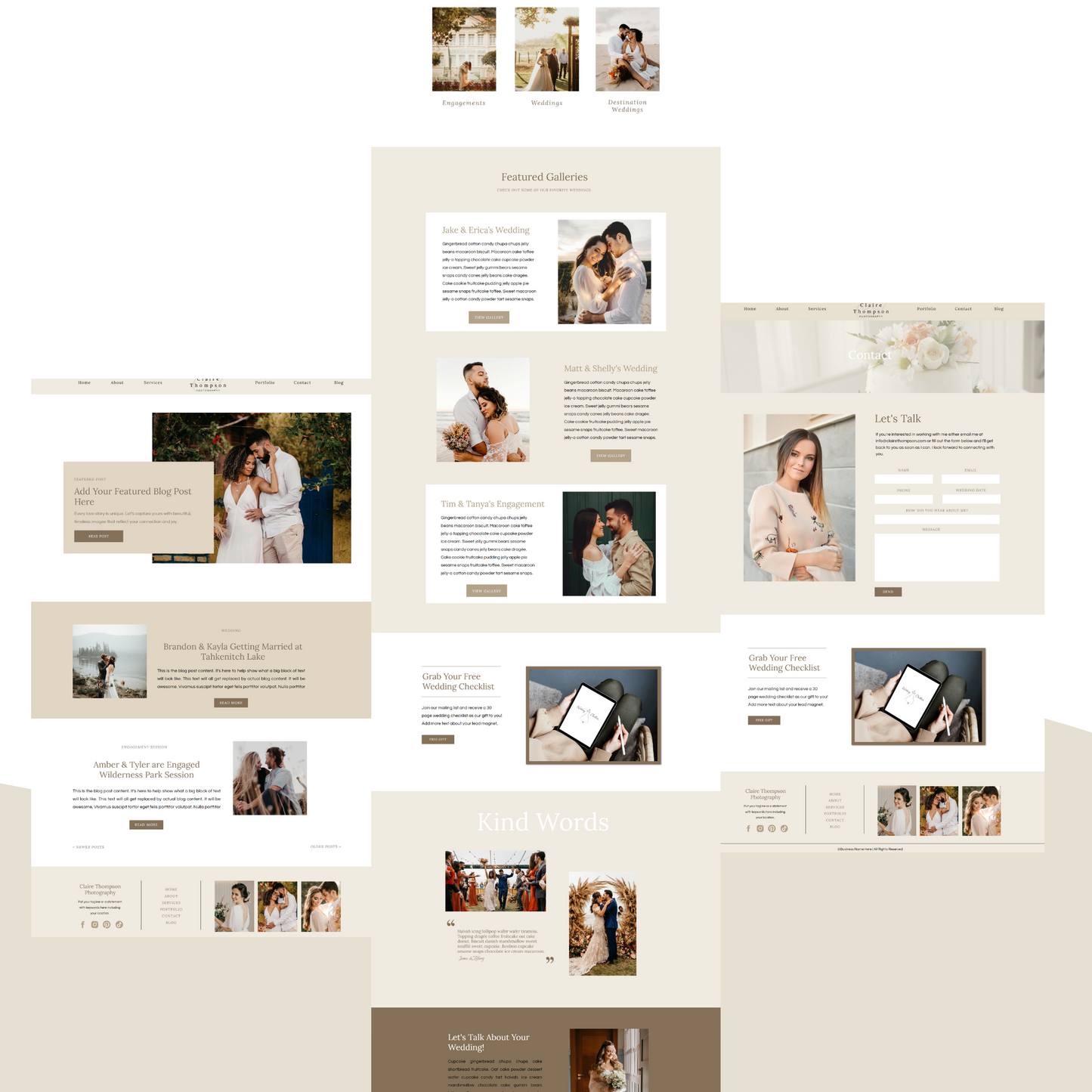 Showit Website Template for Wedding Photographer, Showit Template for Photographers, Showit Portfolio Template, Photography Website