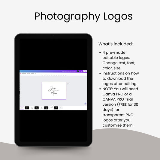 Photographer Logo, Photography Logo, Photographer Watermark Design Template, Signature Logo, Watermark Logo, Canva Logo Design Template