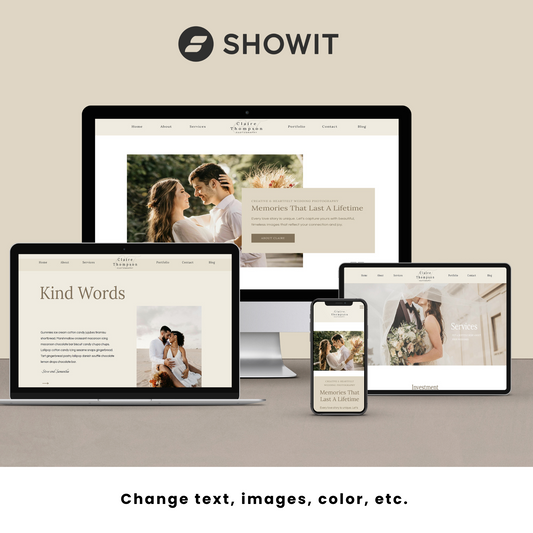 Showit Website Template for Wedding Photographer, Showit Template for Photographers, Showit Portfolio Template, Photography Website