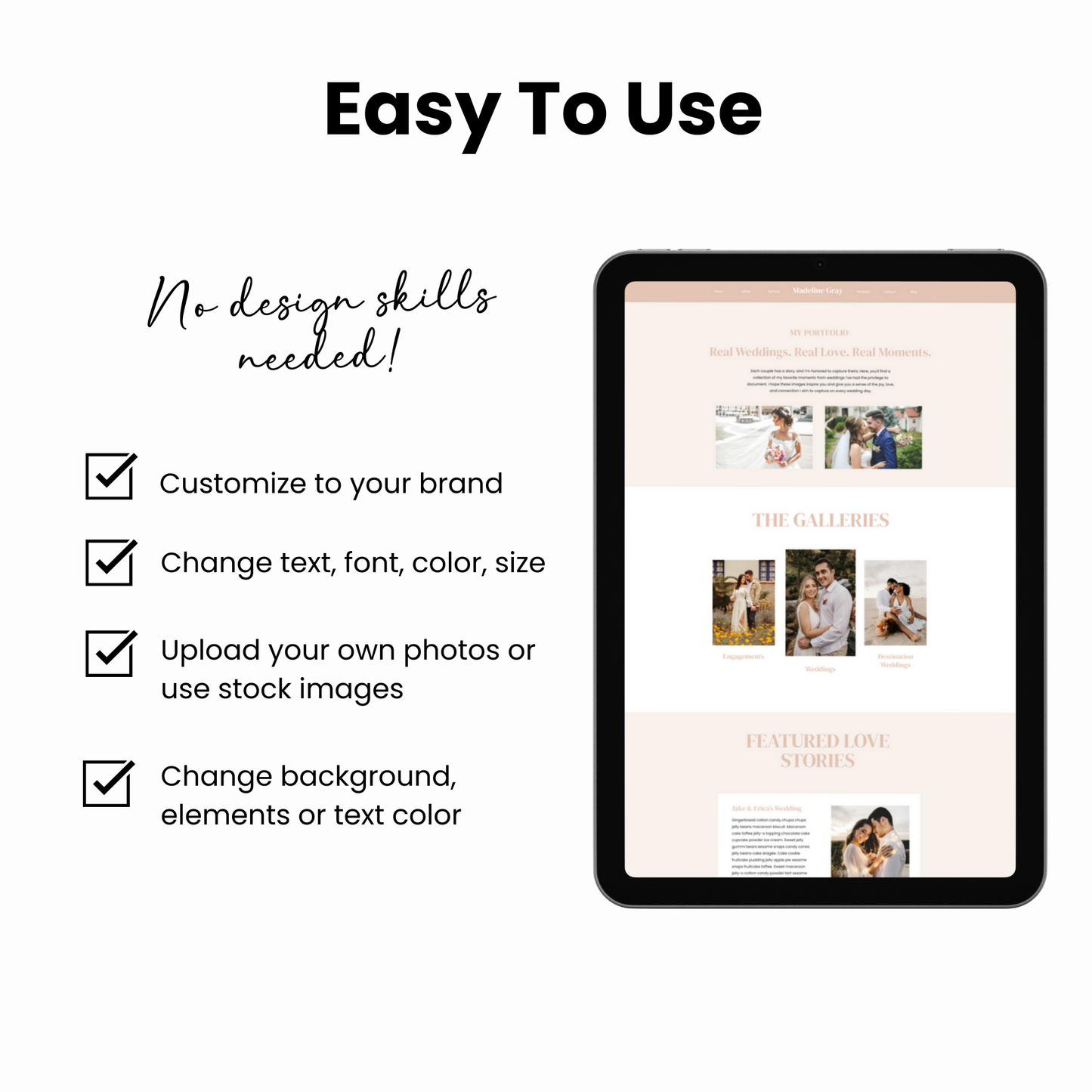 Showit Website Template for Wedding Photographer, Showit Template for Photographers, Showit Portfolio Template, Photography Website
