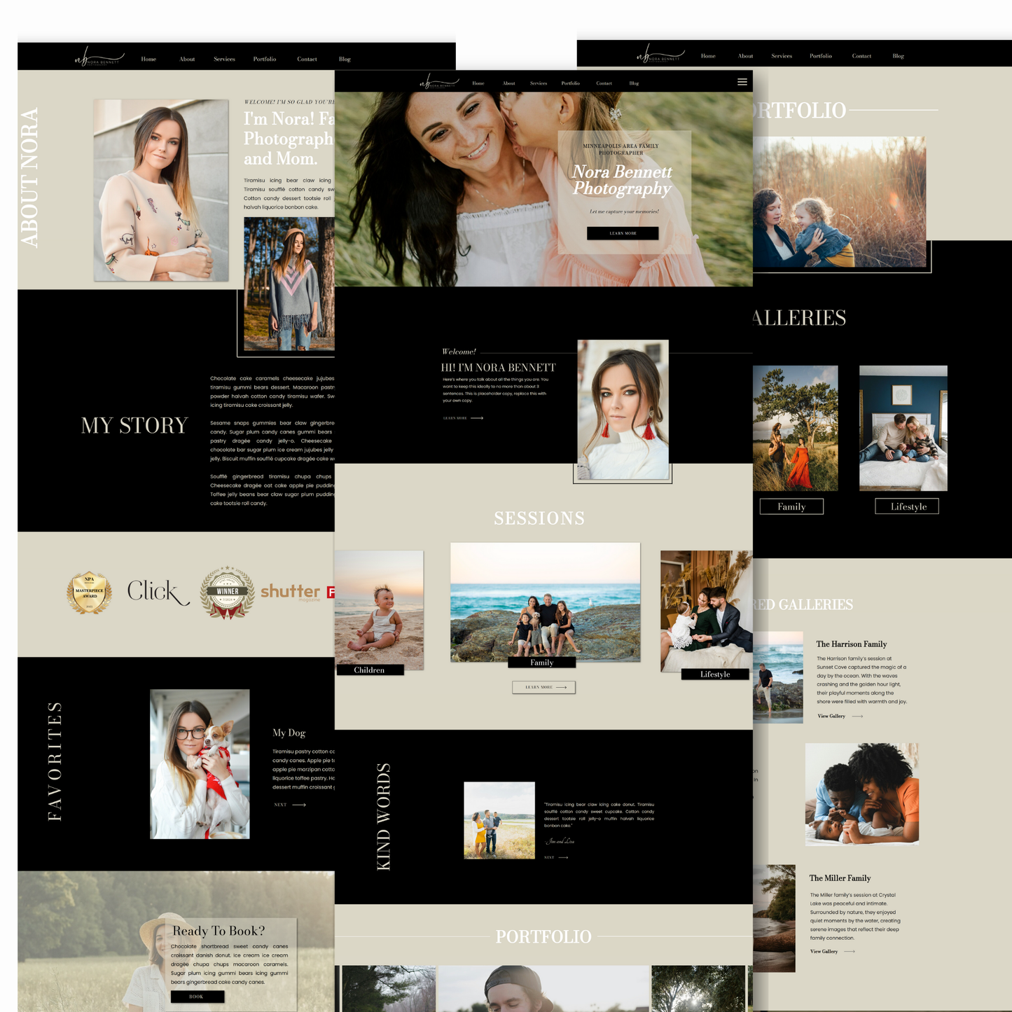 Showit Website Template for Portrait Photographers, Showit Template for Photographers, Showit Portfolio Template, Photography Website