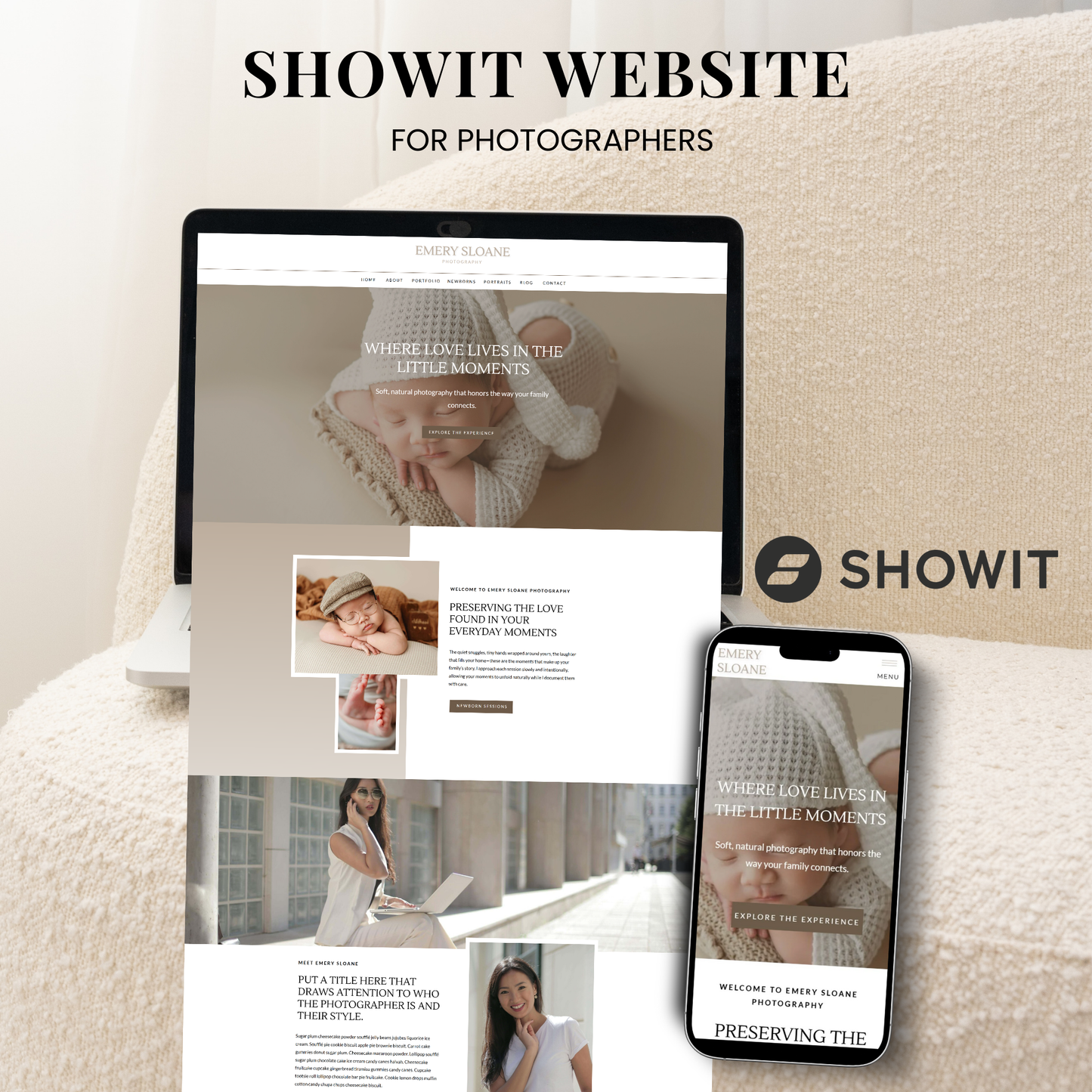 Showit Website Template for Portrait Photographers
