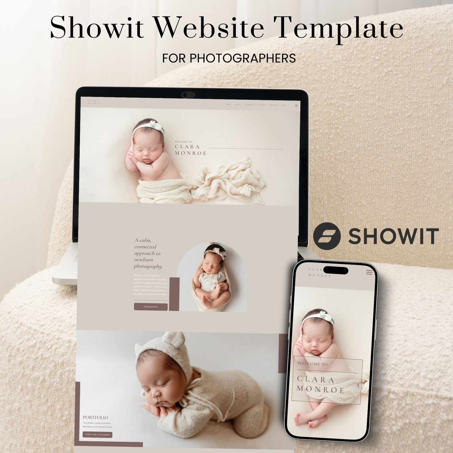 Showit Website Template for Portrait Photographers | Clara Monroe Template