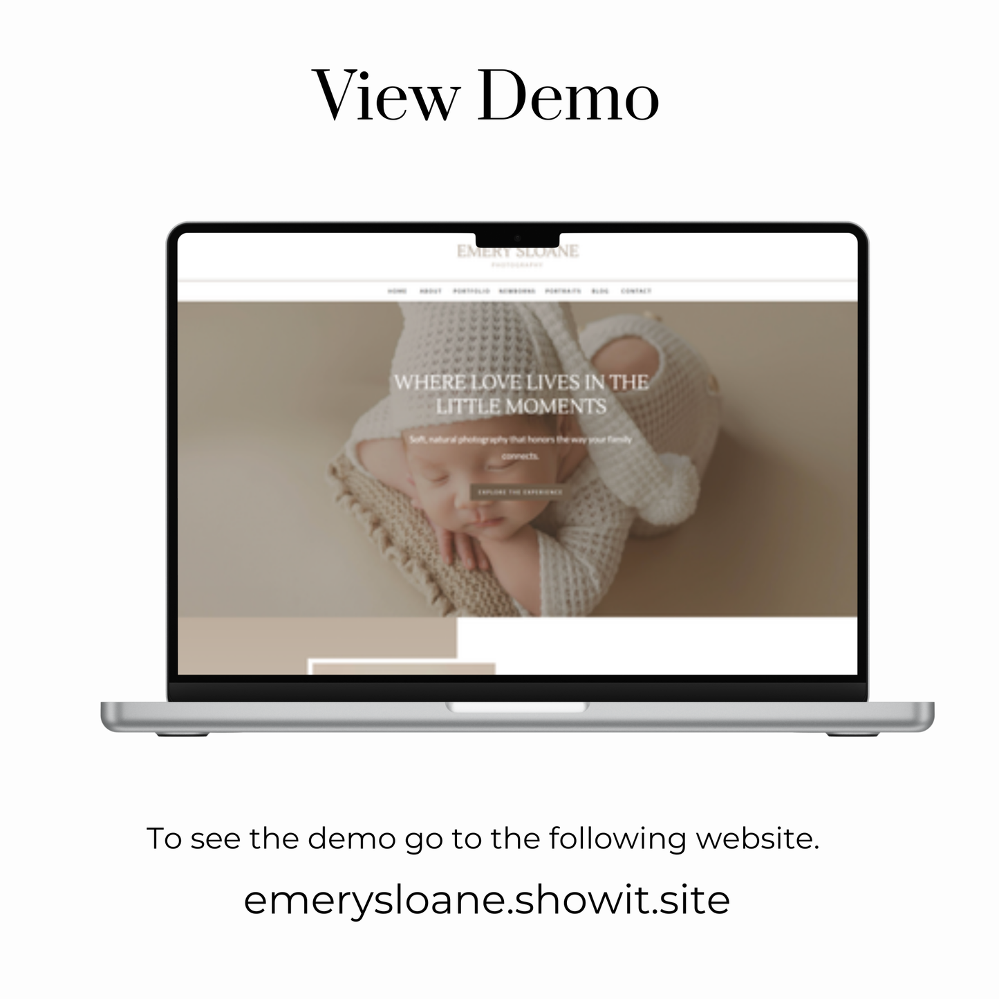 Showit Website Template for Portrait Photographers