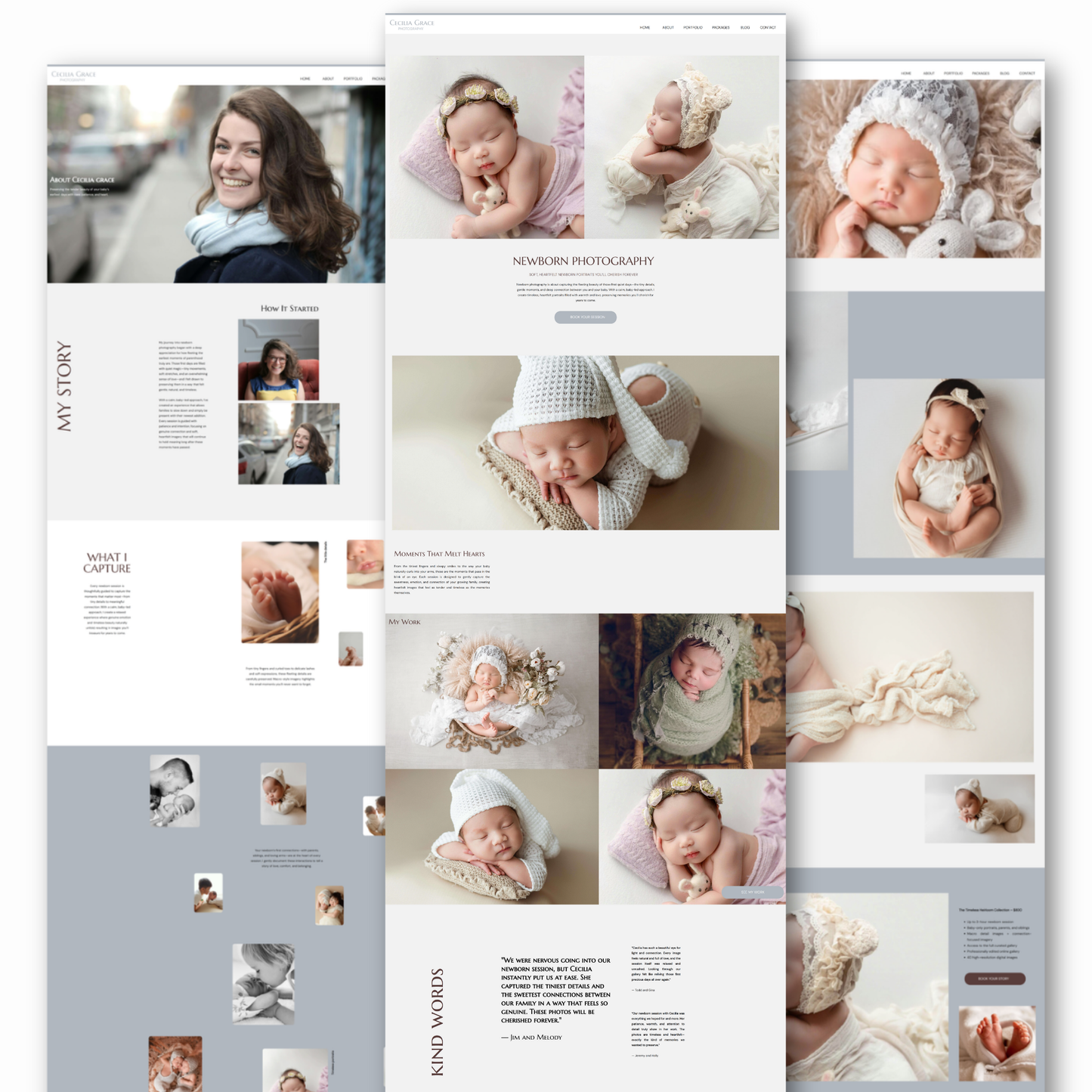 Showit Website Template for Newborn Photographers