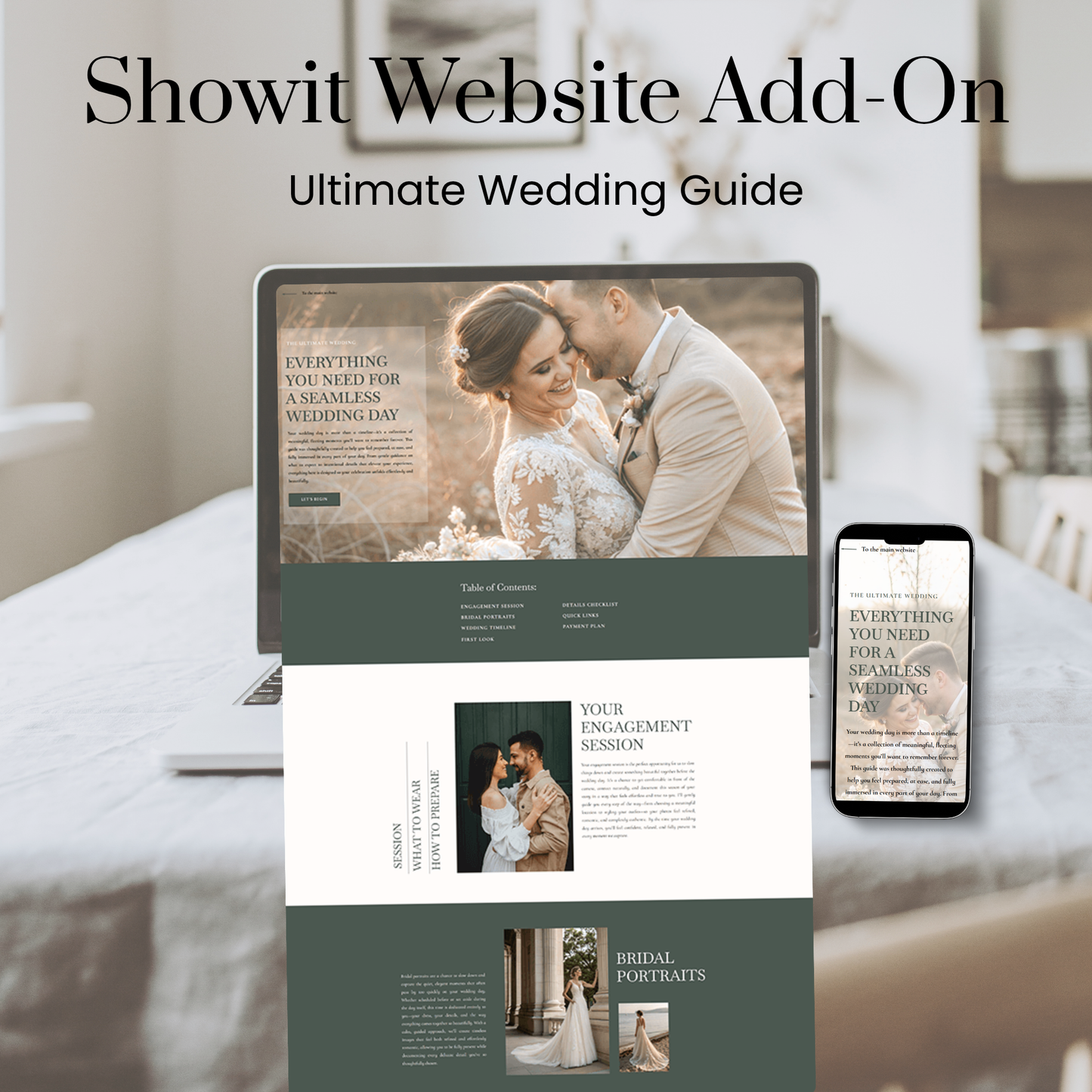 Showit Website Template Page Add-On | Wedding Guide