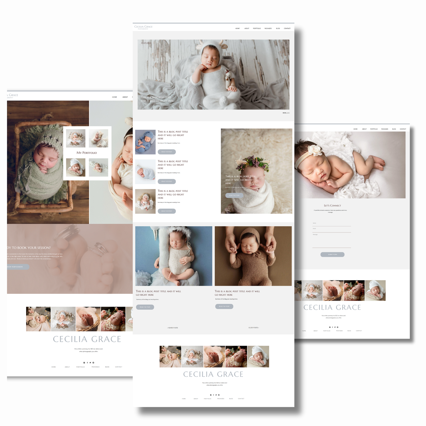 Showit Website Template for Newborn Photographers