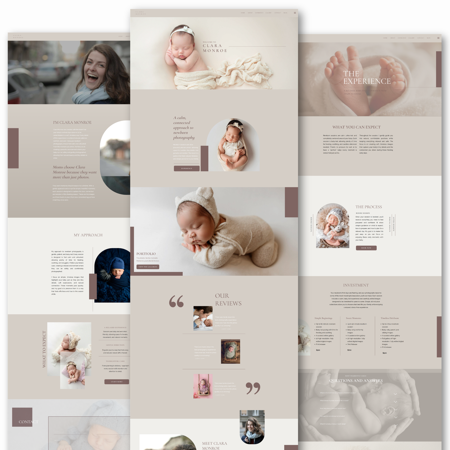 Showit Website Template for Portrait Photographers | Clara Monroe Template