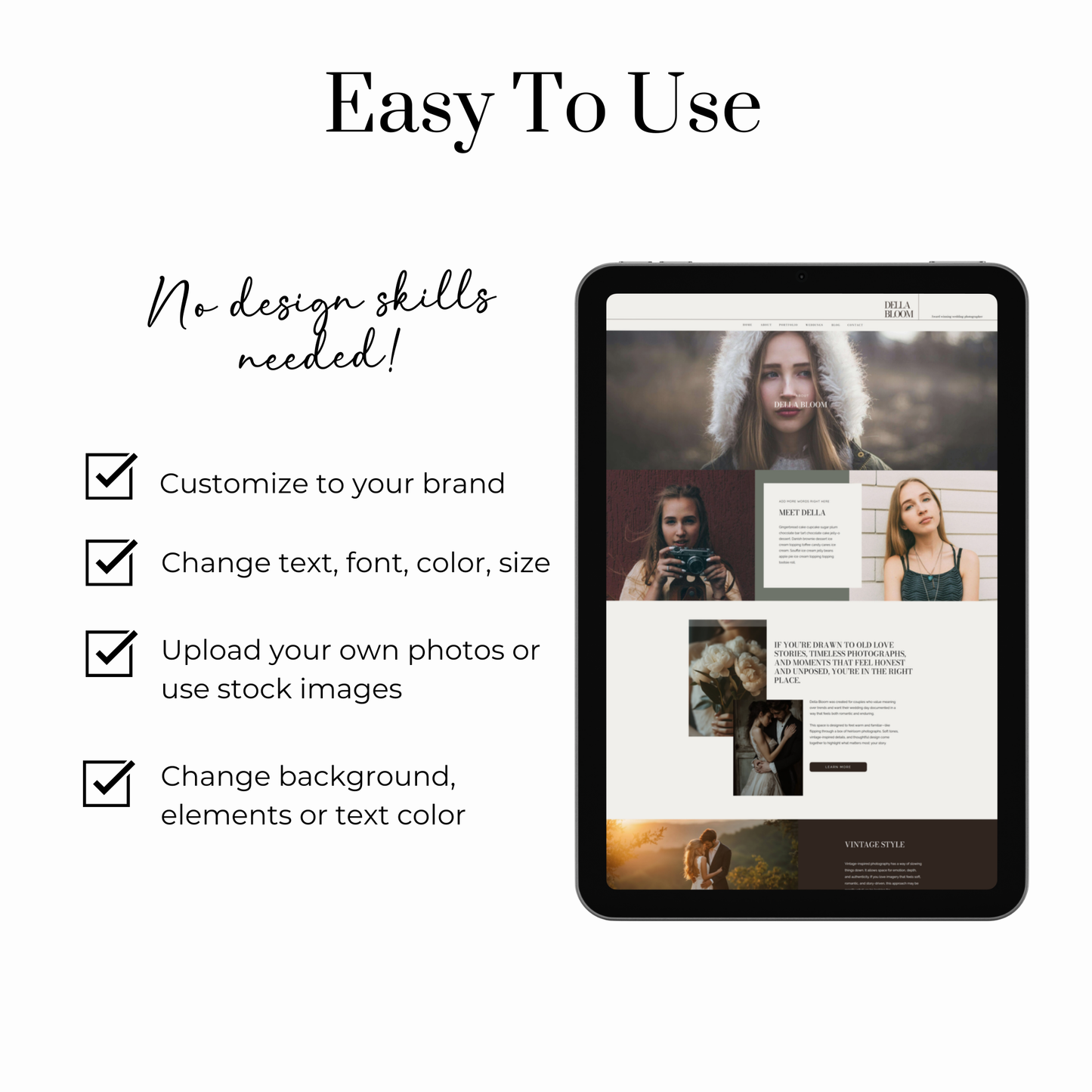 Showit Website Template | Della Bloom
