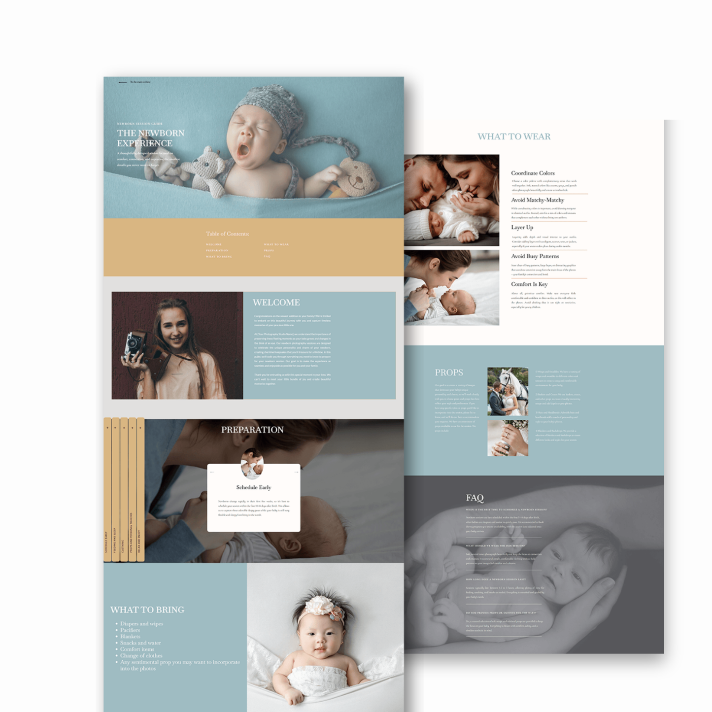Showit Website Template Page Add-On | Newborn Session Guide