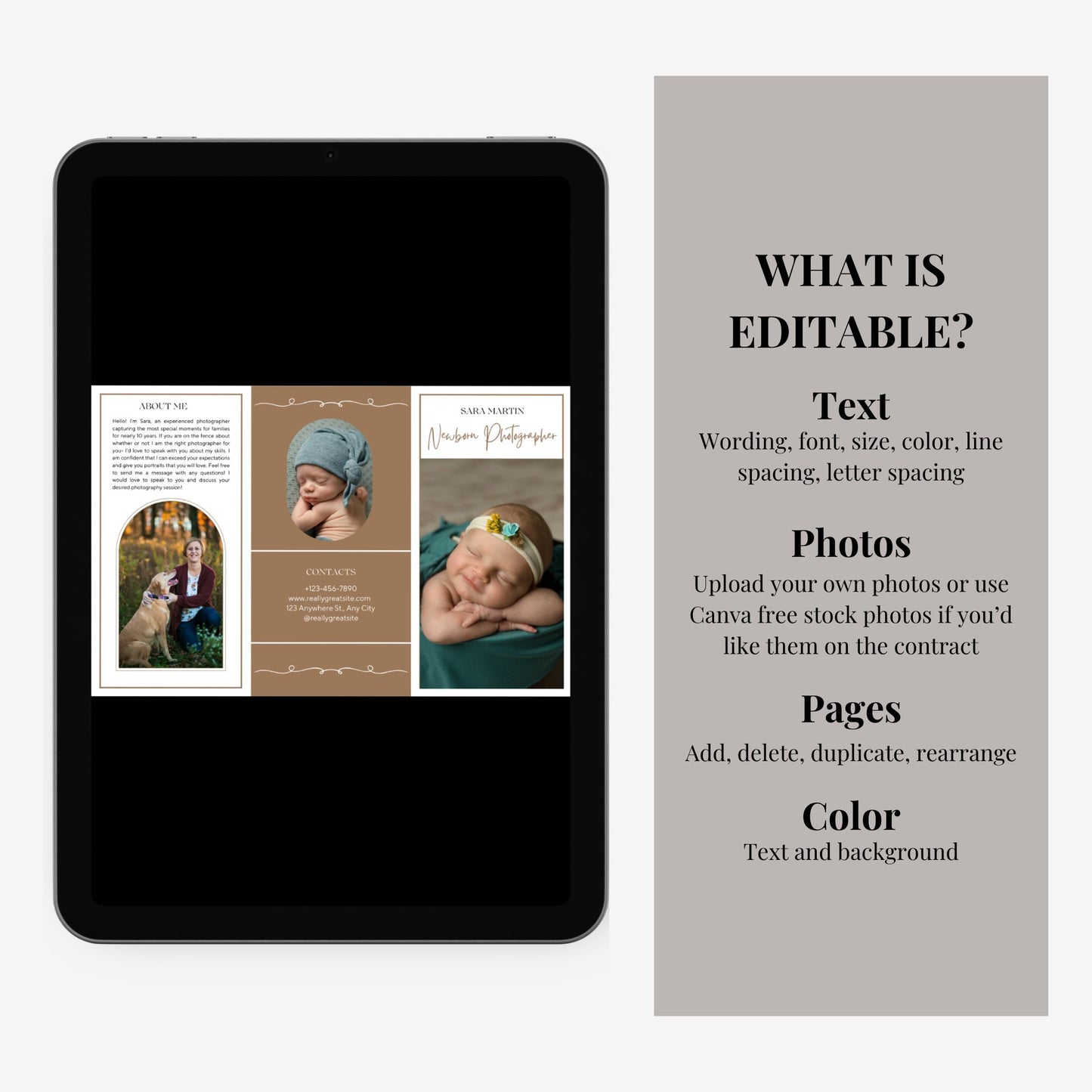 Newborn Photography Brochure Template