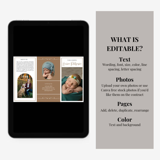 Newborn Photography Brochure Template