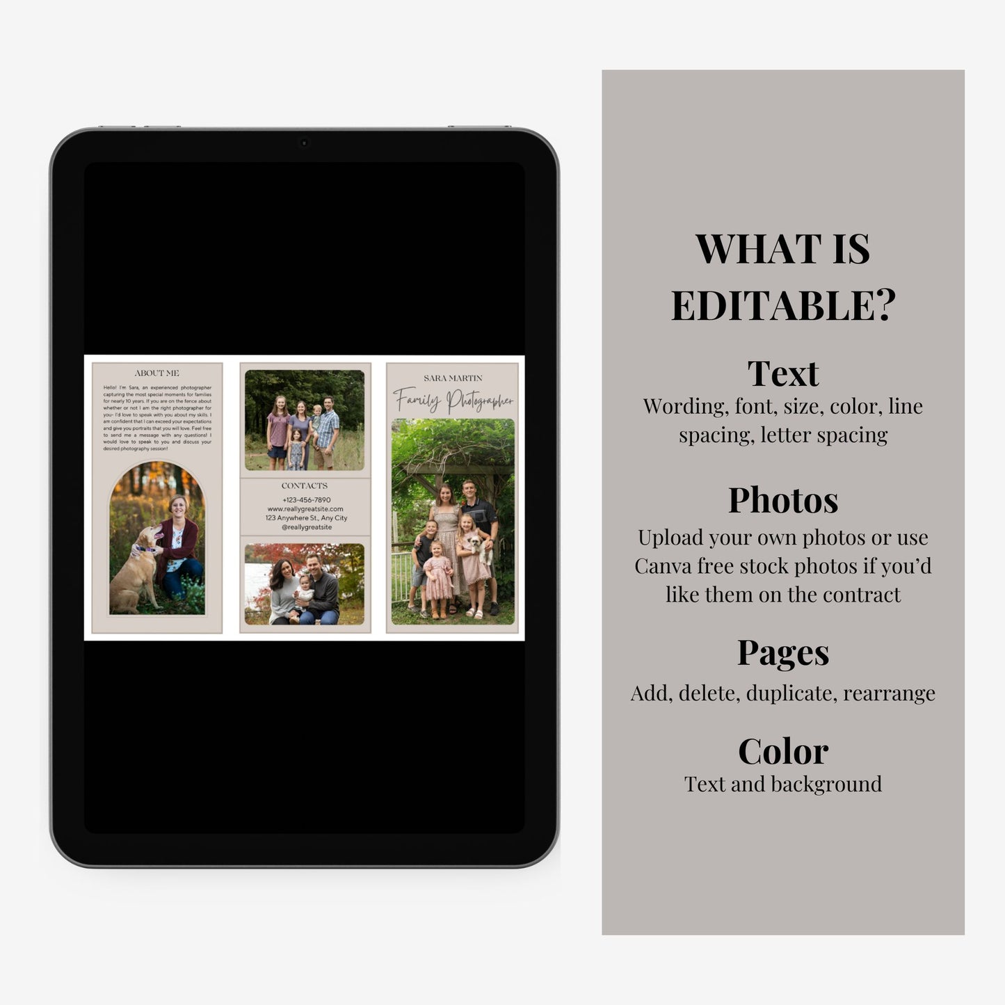 Family Photography Brochure Template