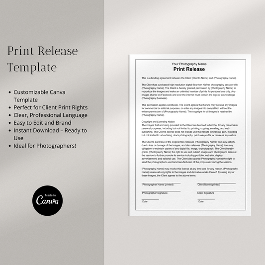 Print Release Template
