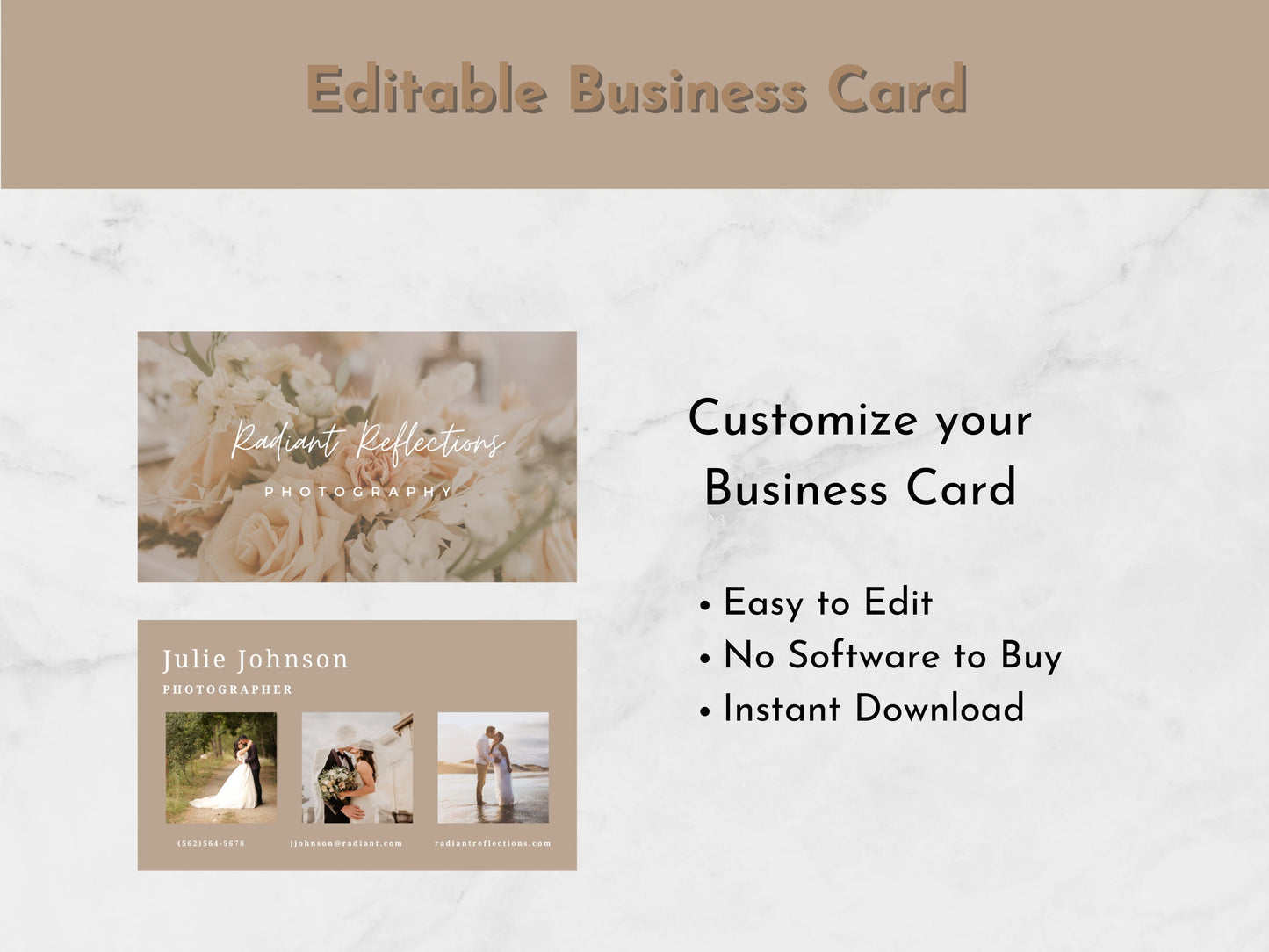 Photographer Business Cards | Customizable Cards | Small Business Cards | Editable and Printable