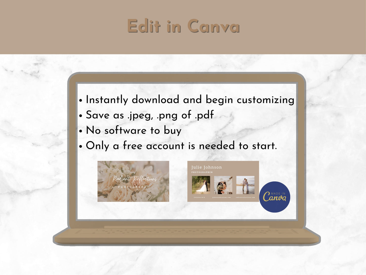 Photographer Business Cards | Customizable Cards | Small Business Cards | Editable and Printable