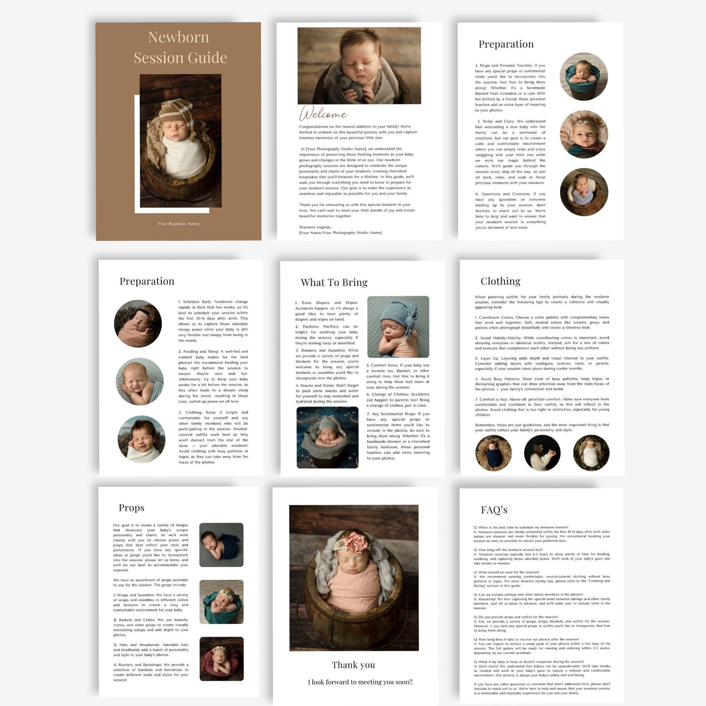 Newborn Session Guide, Newborn Photography Template, Photography Template, Newborn Prep Guide, Newborn Session Preparation, Client Prep