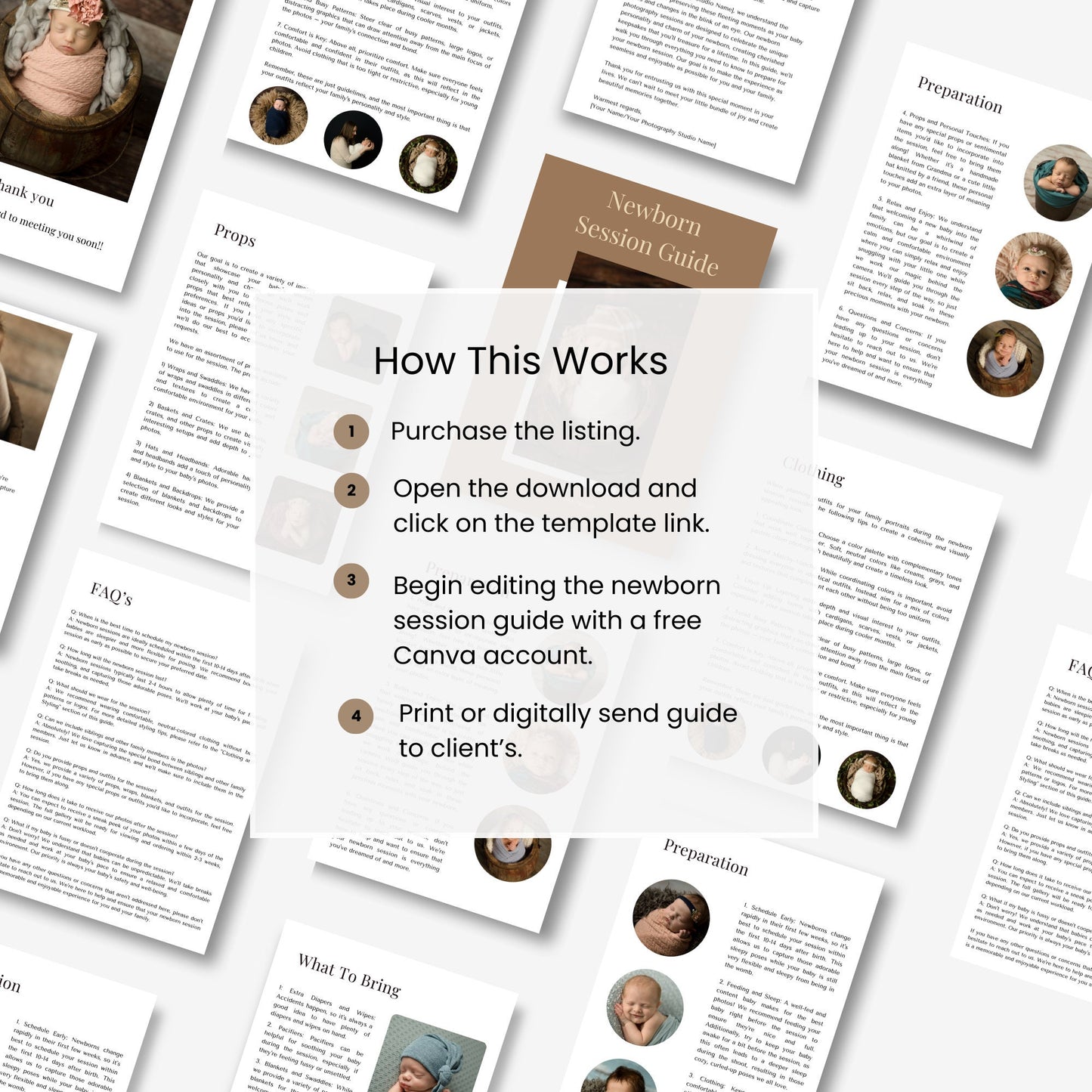 Newborn Session Guide, Newborn Photography Template, Photography Template, Newborn Prep Guide, Newborn Session Preparation, Client Prep