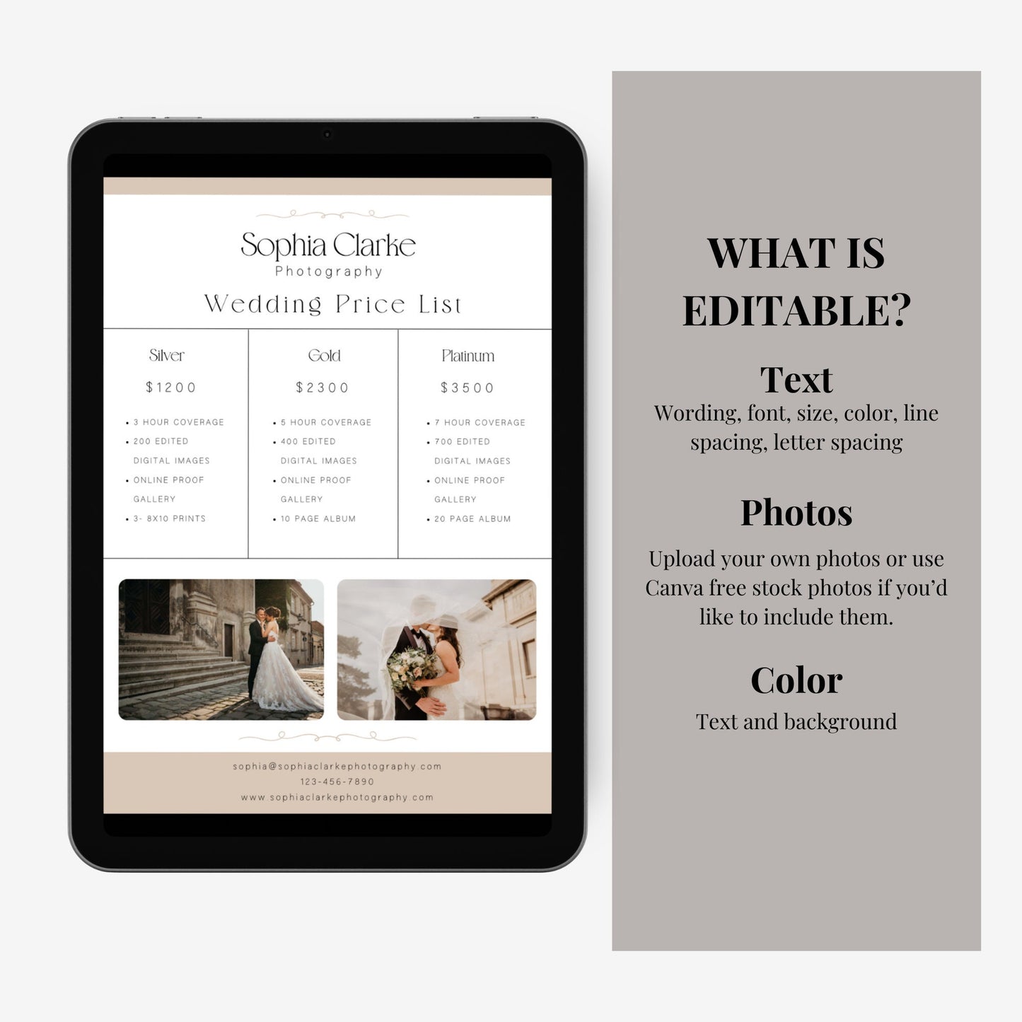 Photography Branding Bundle, Photography Business Templates, Photography Logo, Business Card, Price List, Invoice Form, Branding Kit