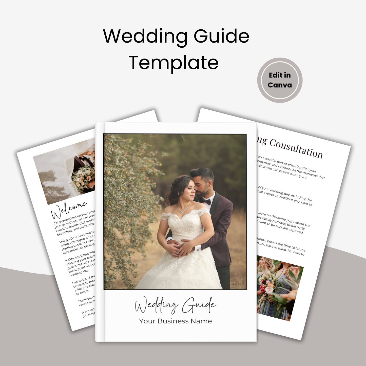 Wedding Photography Guide Template, Client Welcome Guide, Photographer Client Guide, Magazine Template, Canva Template