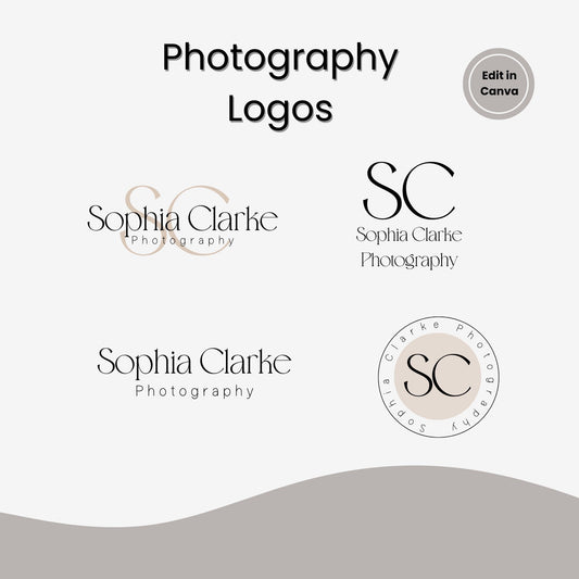 Photographer Logo, Photographer Watermark Design Template, Signature Logo, Watermark Logo, Logo Template, Canva Logo Design Template