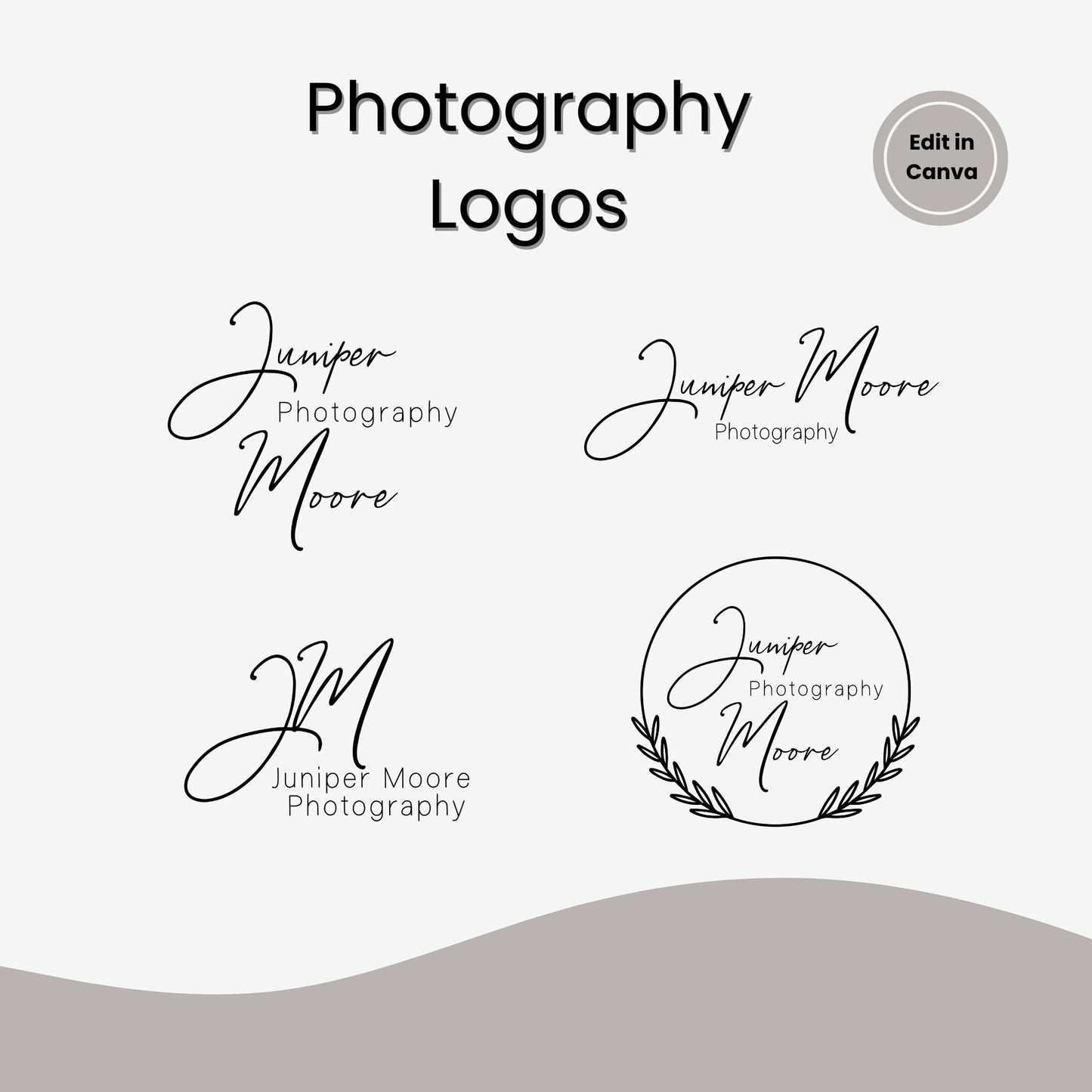 Photographer Logo, Photography Logo, Photographer Watermark Design Template, Signature Logo, Watermark Logo, Canva Logo Design Template