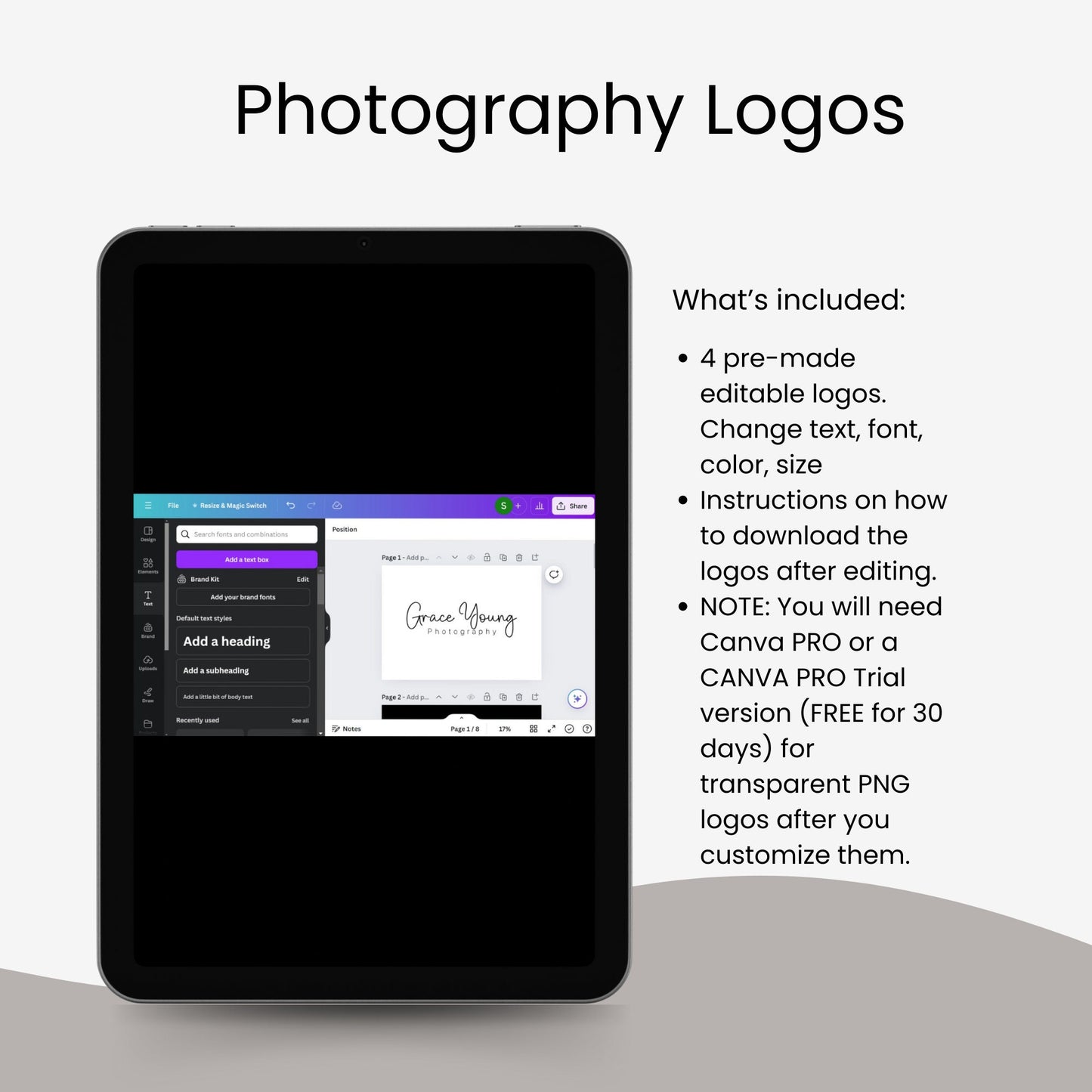 Photographer Logo, Photographer Watermark Design Template, Photography Logo Template, Signature Logo, Watermark Logo