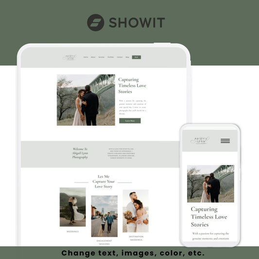 Showit Website Template For Wedding Photographers, Showit Photography Website Template, Showit Portfolio Website, Photographer Website
